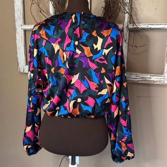 Show me your Mumu good times long sleeved cropped shirt women’s size small color - Picture 4 of 9